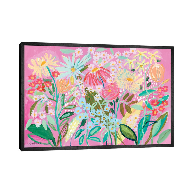 Allow Yourself To Grow by Kait Roberts - Painting on Canvas, 45.72cm H x 66.04cm W x 3.81cm D, Black Framed
