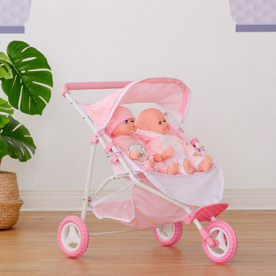  Double Twin Stroller Stars Baby Doll Pram