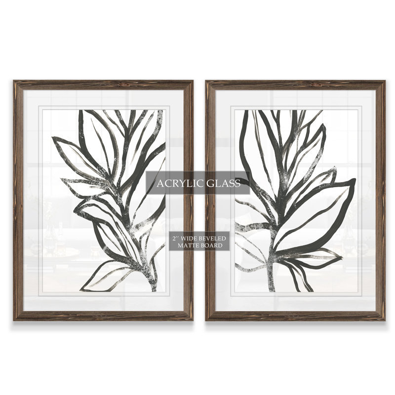 «Leaf Instinct I» par Vincent Van Gogh - ensemble de 2 reproductions d'art encadrées, H 24 po x l 18 po , Érable