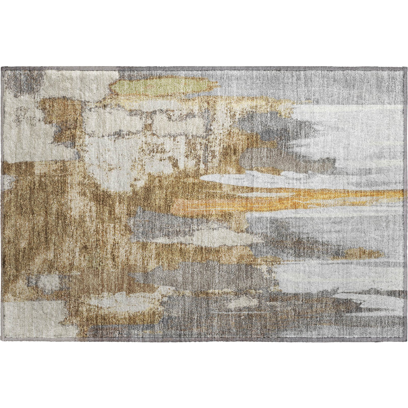 Premium Machine Washable Mouton Abstract Rug, Rectangle 1'8" x 2'6"