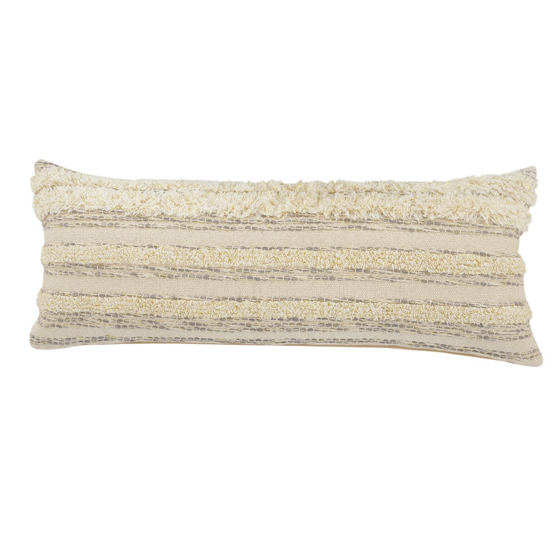 Housse de coussin décoratif à rayures 100% coton Contemporary, H 14 po x l 36 po x P 7 po, polyester