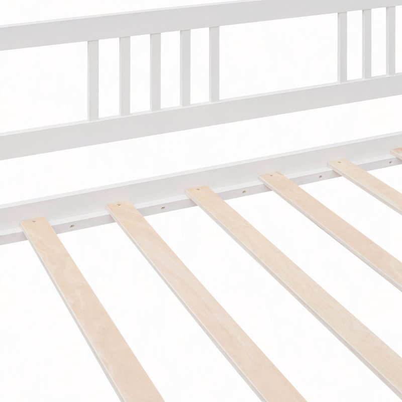 Lit de jour avec couchette en bois, Lit simple, Blanc