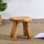 Tabouret de coiffeuse en bois massif Minnick