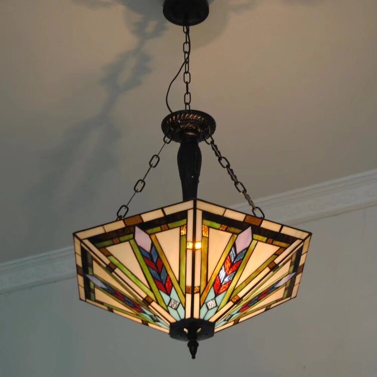 hyppigt Modtager Fremmed More Change Tiffany Hexagonal Color Inverted Chandelier Villa Hall  Restaurant Lamps | Wayfair