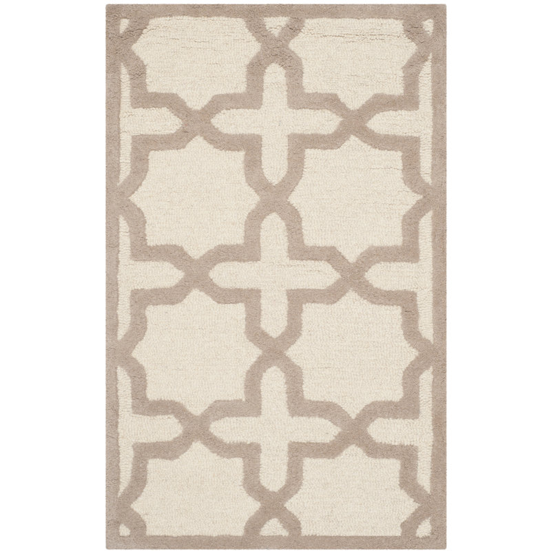 Cannen Hand Tufted Wool Geometric Rug, Rectangle 2'6" x 4'