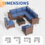  Ensemble de conversation modulaire en osier pour 7 personnes avec coussins-1257932495-1269566954