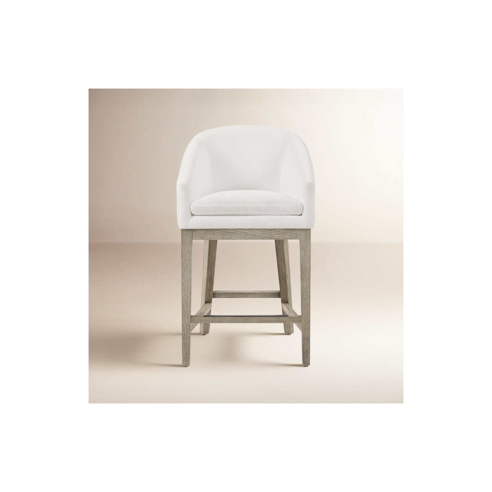Bethea Counter Stool With Arms, Prestige Pearl Tweed
