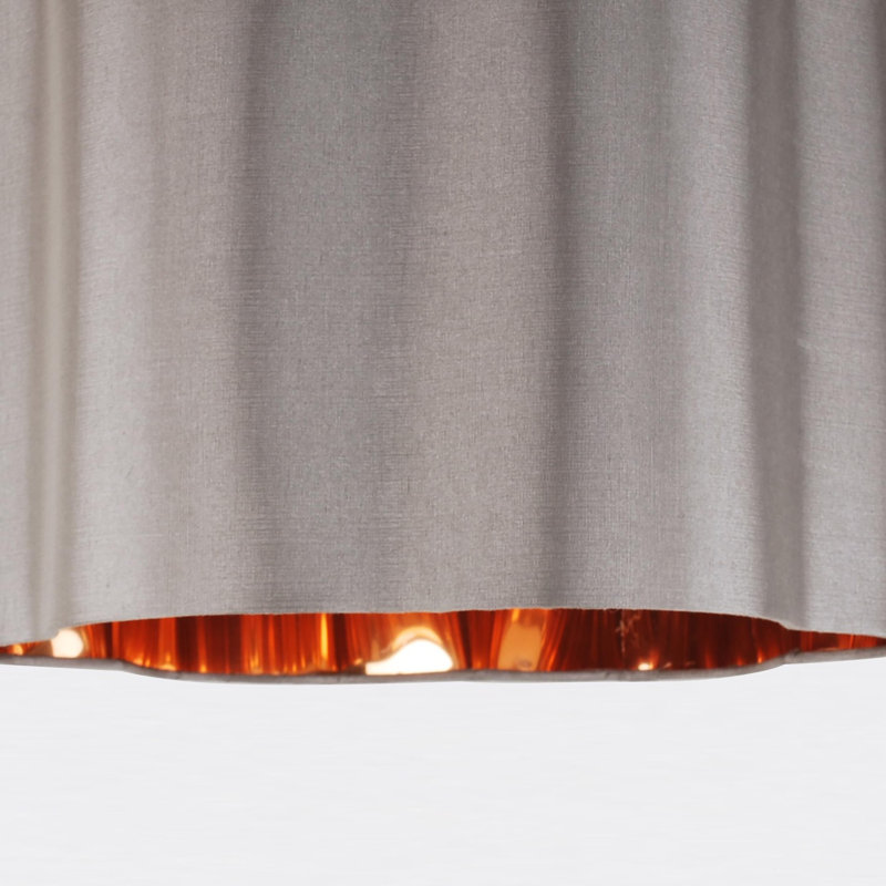 20cm H Cotton Drum Pendant Shade ( Uno ), Grey