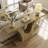 63" Wooden Console Table with Geometric Base