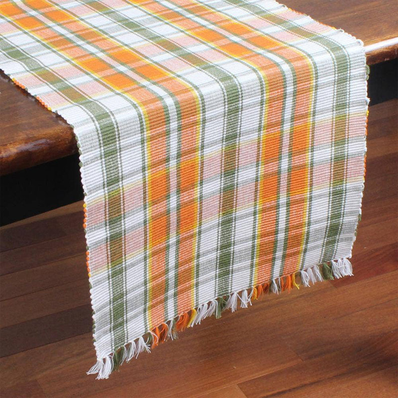 F Fall Harvest Plaid Table Runner