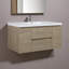 Meuble-lavabo mural de 48 po avec lavabo en résine et tiroirs à fermeture en douceur (pré-assemblé)