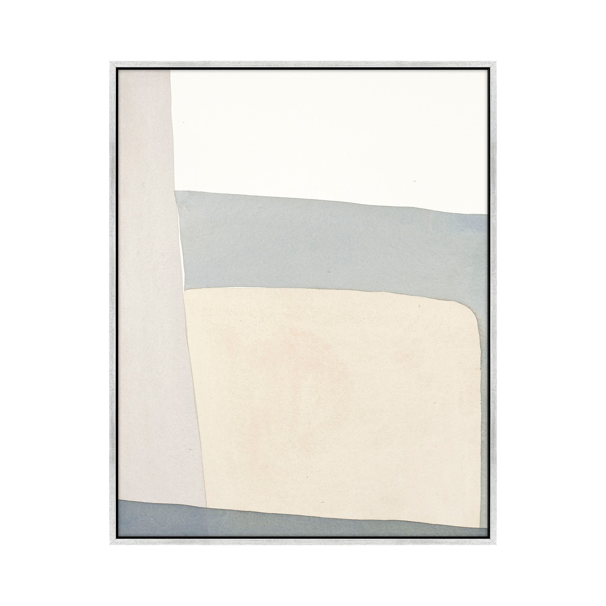 Simple Grey by Julia Balfour, Silver Framed Canvas, 38" H x 30" W x 1.4" D