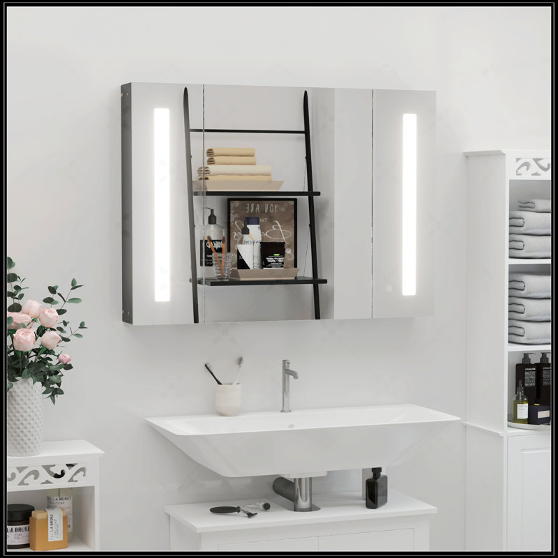 Kleankin LED Lighted Medicine Cabinet With Mirror