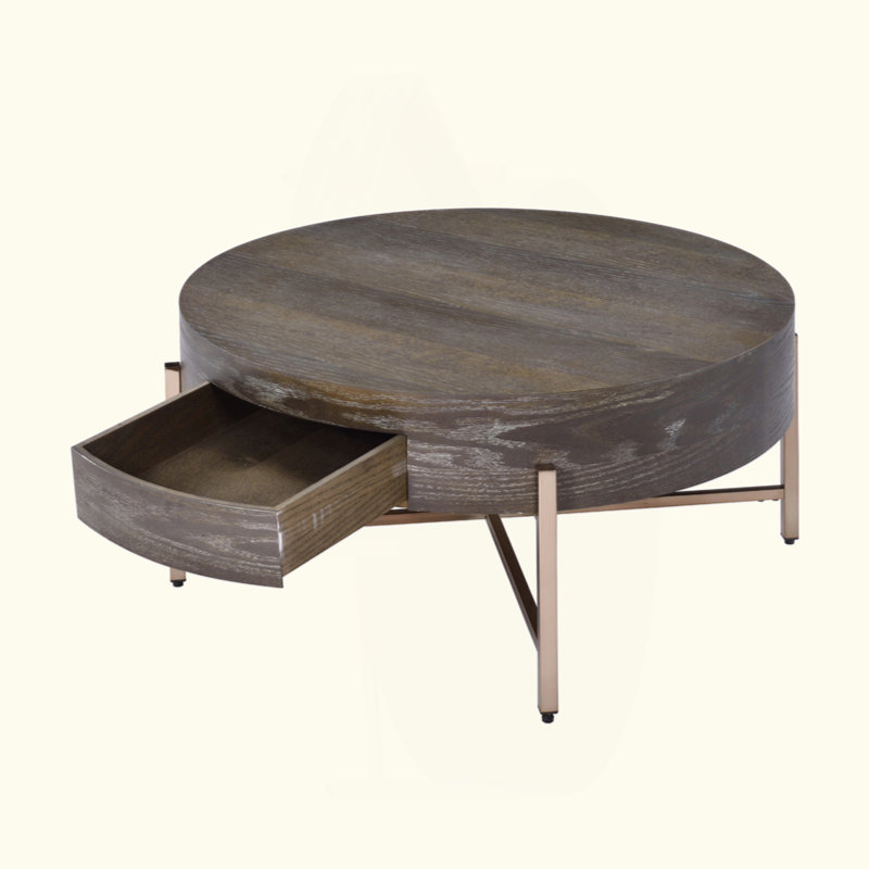 Table basse à tambour avec 1 tiroir
