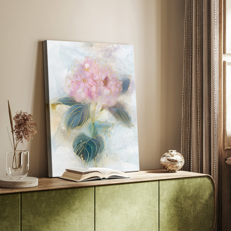 Vitrail hortensia - galerie Cavas enveloppé, H 18 po x l 12 po