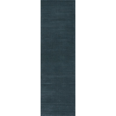 Guiness Solid Color Hand Loomed Wool Area Rug in Blue
