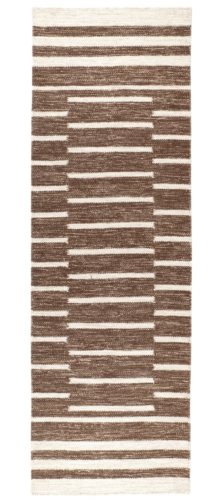 Heights Natural Hand-Woven Geometric Wool Rug, Runner 2'6" x 8'