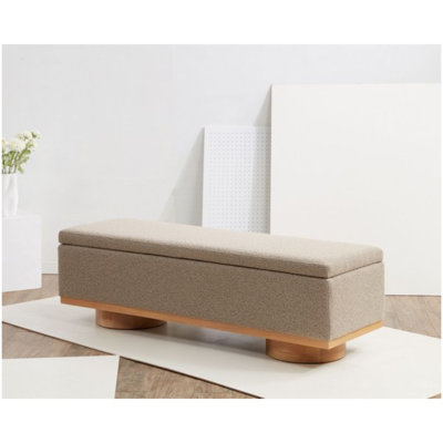 Chrysteen Boucle Upholstered Bench with Flip Top
