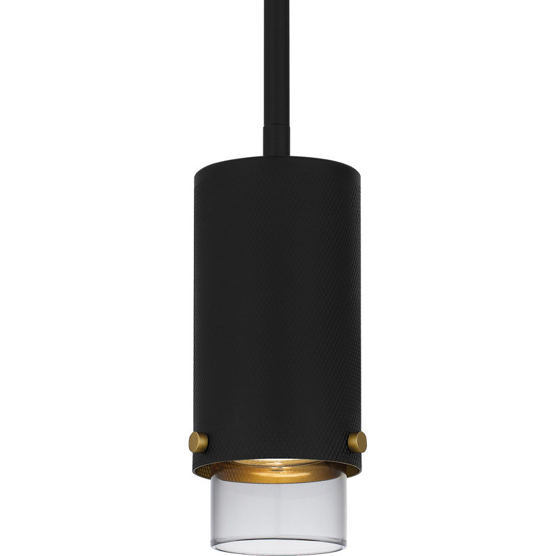 Moreauville 1 - Light Matte Black Cylinder Pendant