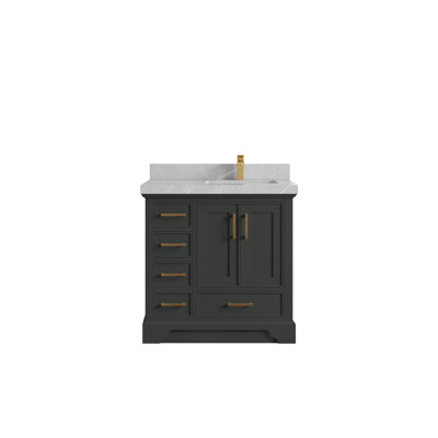 Meuble-lavabo simple 36 po avec comptoir en quartz Jimmi