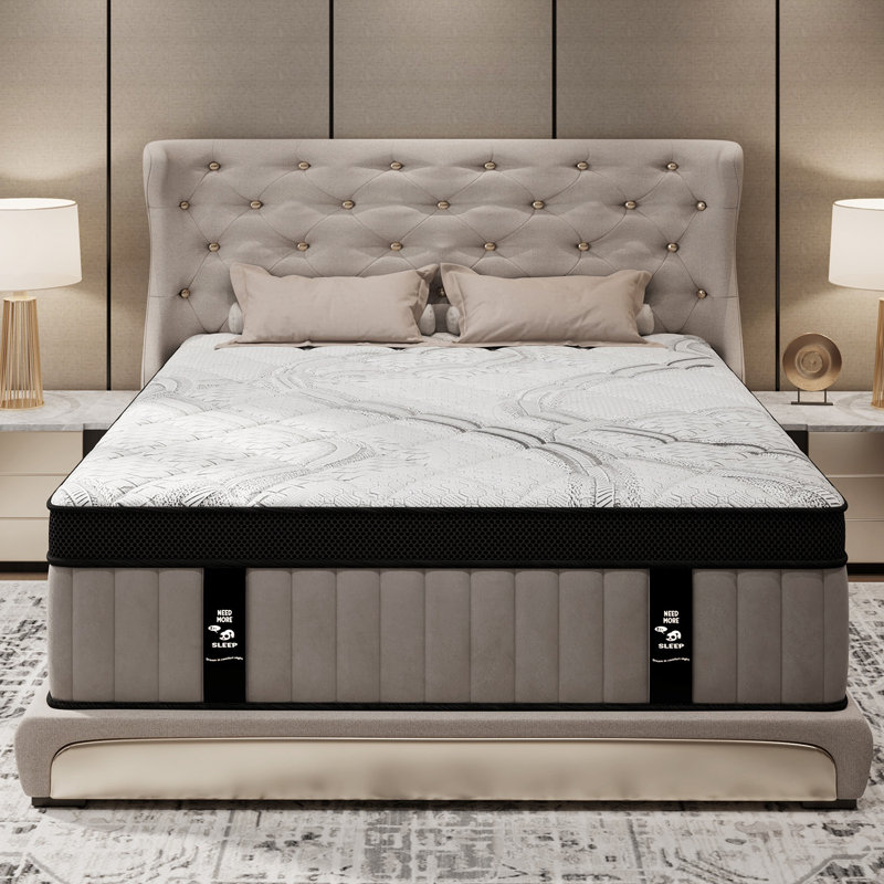 14'' Medium-Firm Hybrid Mattress with Cooling Gel Memory Foam & Pocket Coils, Mattress in a Box, Twin, 14"