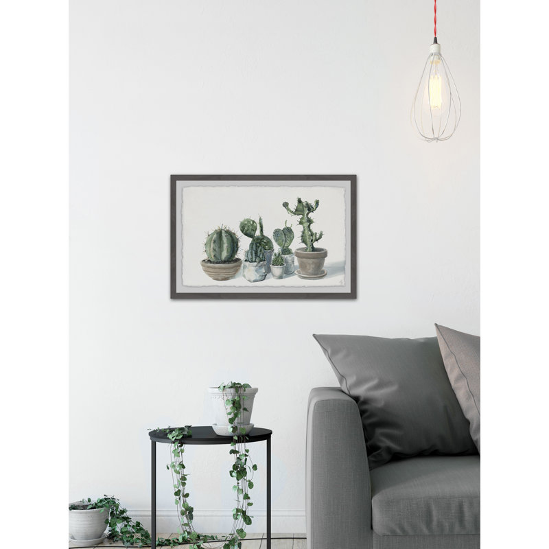 Potted Succulents II - Single Picture Frame Painting, 61 cm H x 91 cm W 