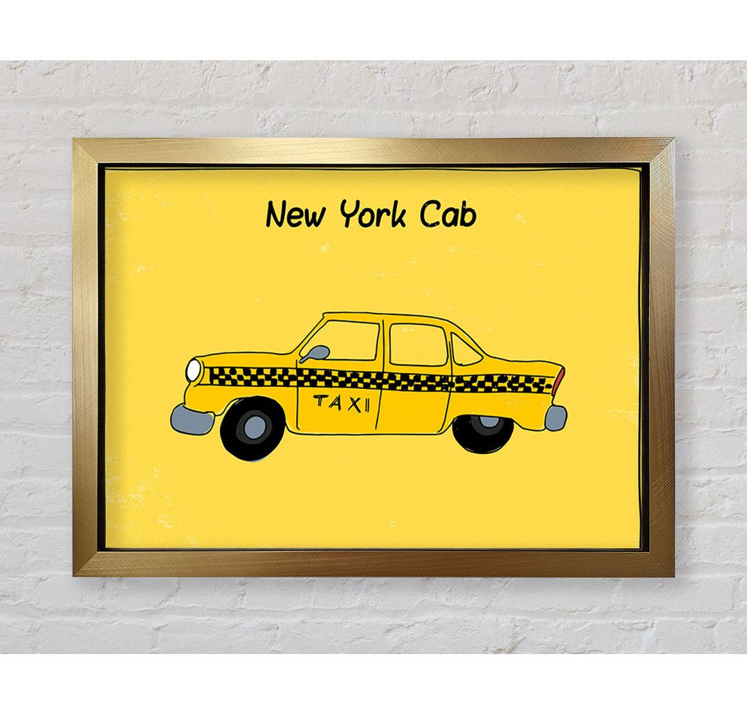 NYC Retro Cab - Einzelne Bilderrahmen Kunstdrucke