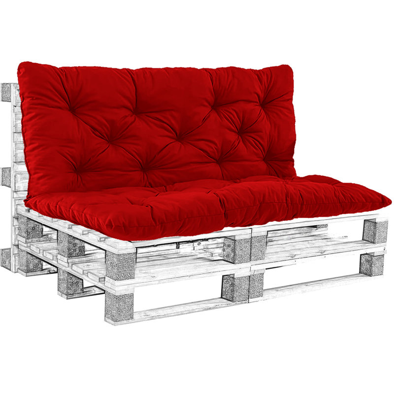 2-3 Seat Swing Replacement Cushion, Outdoor Bench Cushions With Backrest Thicken 4", Bright Red, 60" W x 20" D