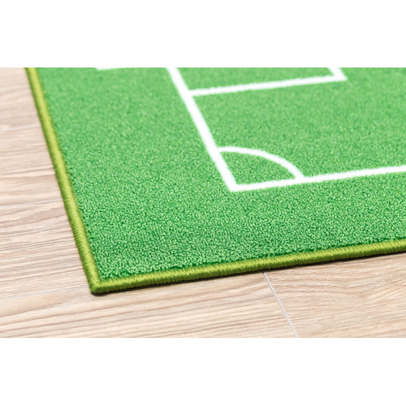 Furnish My Place 685 Solid Soccer Rug for Play Area | All Star Soccer Field Ground | Kids Playroom | Contemporary Design | Accent Rug Kindergarten | Green