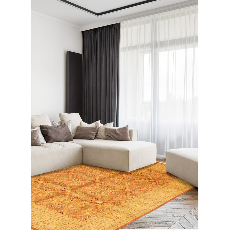 Aggeliki One-of-a-Kind 8' X 10'1" 2010s Wool Area Rug in Copper