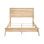 Grand lit classique classique de style Mid-Century, chêne naturel pour un charmant lit de chambre à coucher avec finition, fusion et caractéristiques