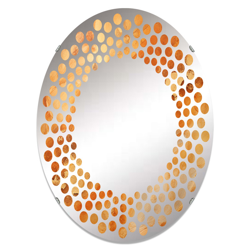 Miroir mural à pois cuivré doré Vortex II MIR105991 O, L 24 po x H 36 po
