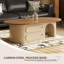 Table basse beige en acier au carbone massif et bois manufacturé-109622107