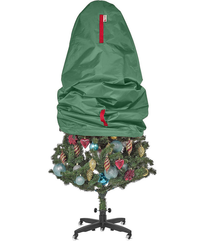 Sac de rangement vertical pour sapin de Noël et topiaire, H 48 po x l 25 po x P 25 po, Vert