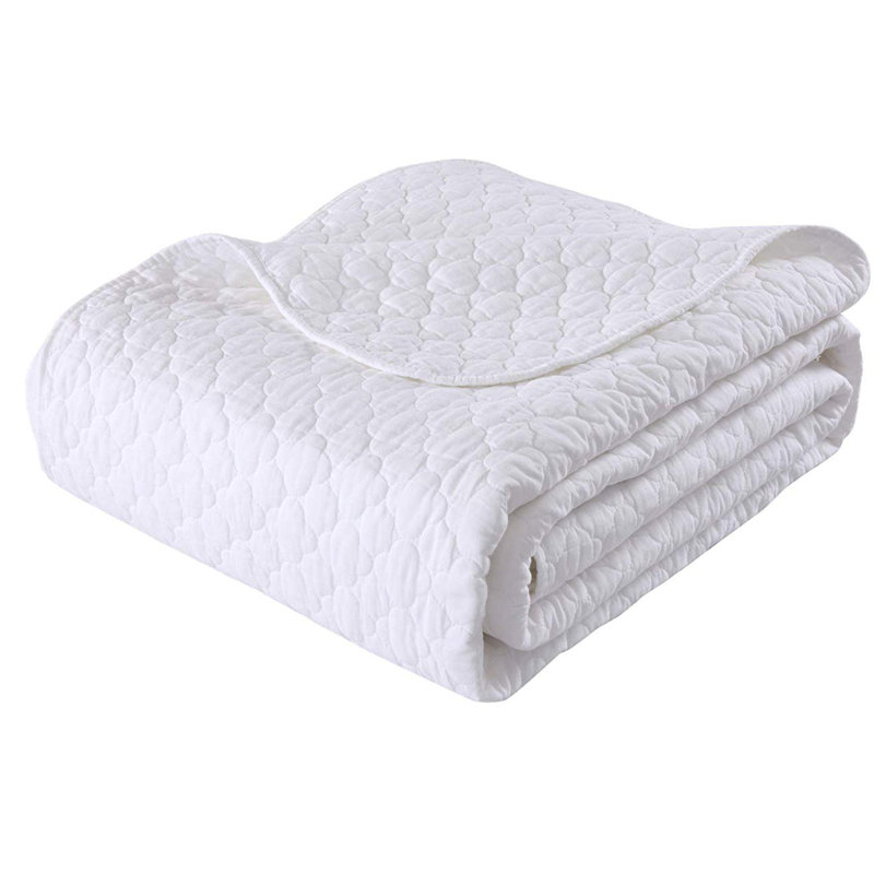 Ensemble de courtepointe réversible WhiteCT Quilt Peony, Grand lit
