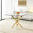Brintney Contemporary Square Clear Dining Tempered Glass Table with Stainless Steel Legs,dinning table,dining room table-2102820044