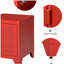 Table de bout industrielle de salon, table d'appoint de salon avec porte de style casier et tablette réglable, rouge