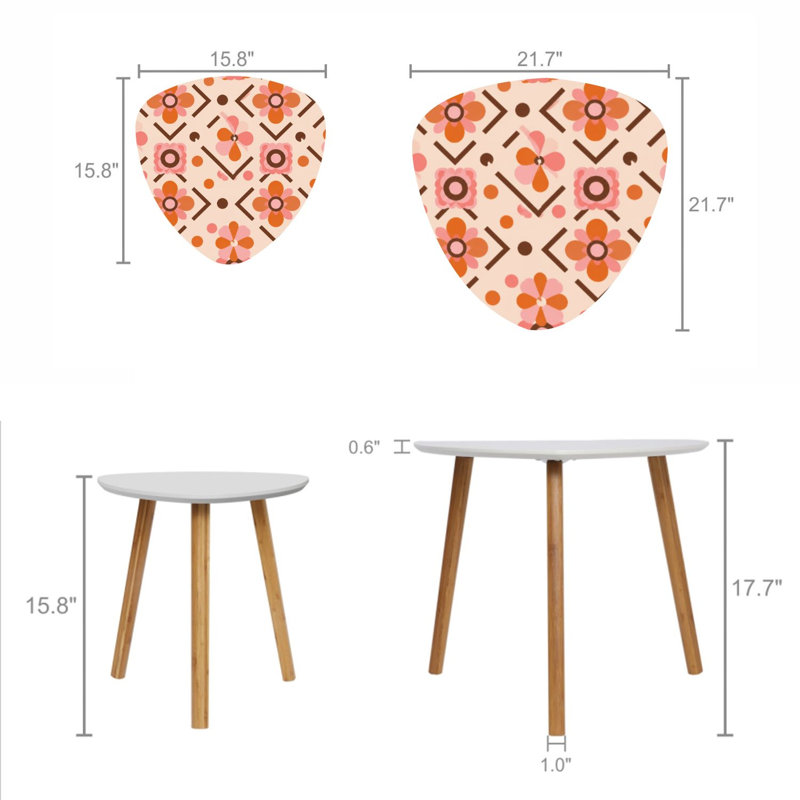 Ensemble de 2 tables basses gigognes Triangle
