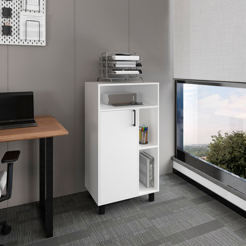 Armoire inférieure, 1 porte, 3 tablettes, 4 pieds