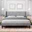 Platform Bed Frame With Upholstered Wingback Headboard, No Box Spring Needed-1598299911-1598299897