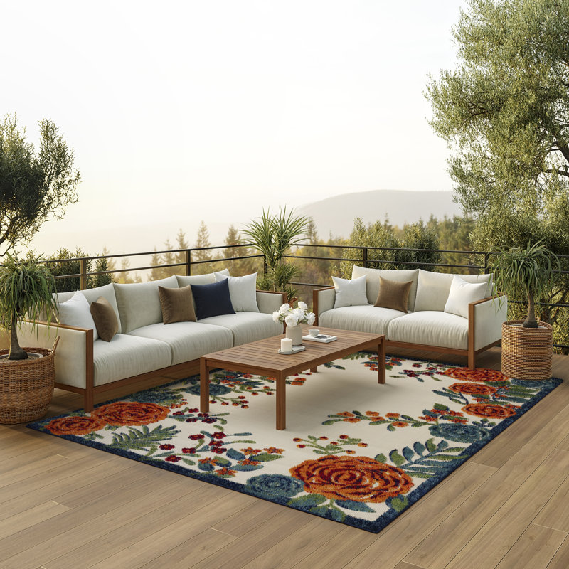 Tapis d'intérieur / extérieur Nichelle, Rectangle de 10 pi x 14 pi