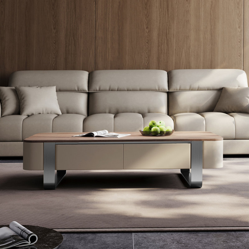Luxury-Style Solid Wood Coffee Table, 15.7" H x 63" L x 27.6" W