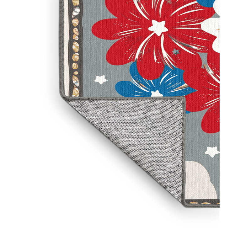 East Urban Home Washable Indepence Day Firecraker Summer Holiday Rug, Rectangle 8' x 10'