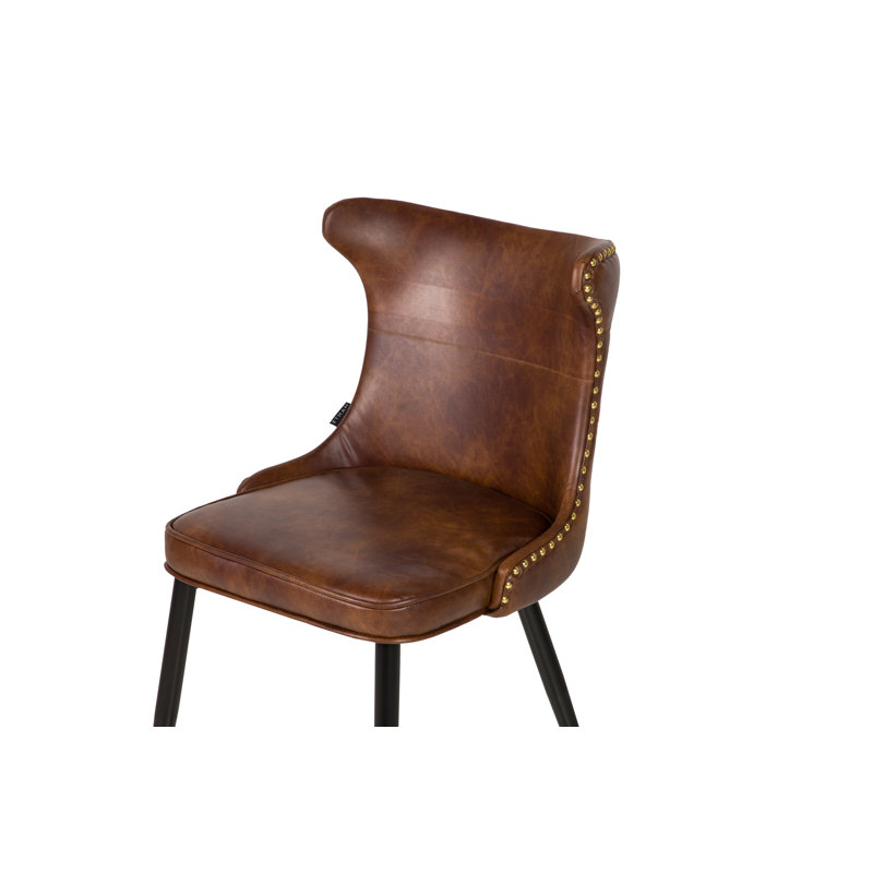 111.76cm H Tufted Upholstered Side Chair in Brown