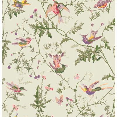 Anthology Hummingbirds Floral Wallpaper Roll