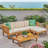 Wood Gazebo Chair In Beige With Water- Cushions And For Hosting