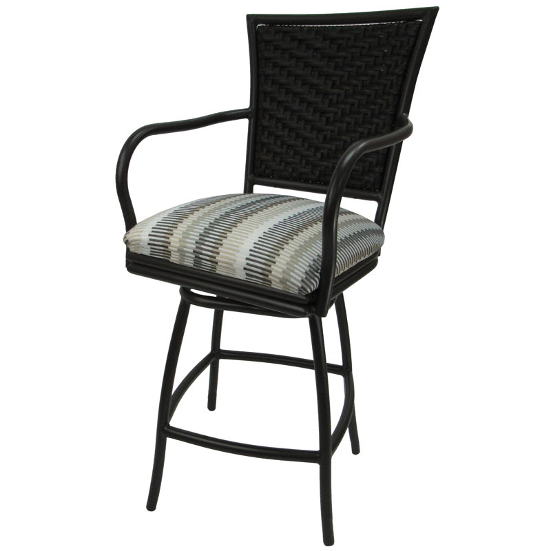 Tabouret de bar 26 po avec coussins Cutlip, Gris