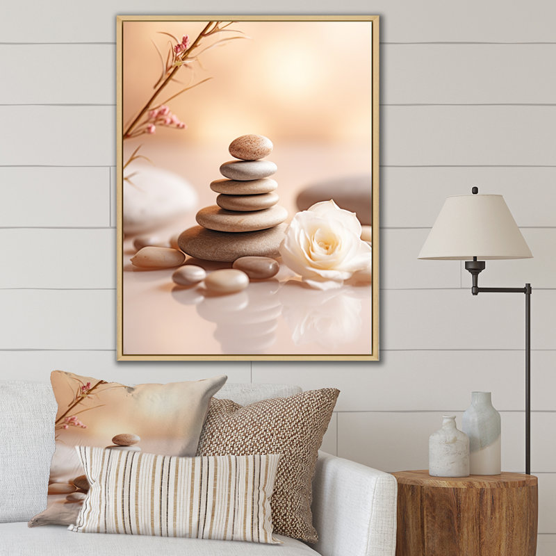 Spa Serenity Zen Stones délicat équilibre Cairn I - art mural en pierre spirituelle, H 32 po x l 24 po x P 1 po