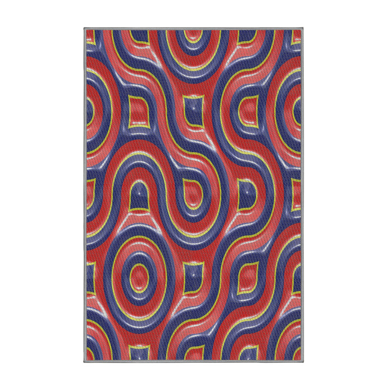 Tapis rouge/noir tissé à la machine, Tapis de couloir 2 pi x 5 pi
