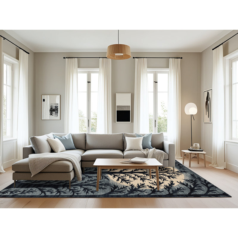 Machine Washable Nature Gray Area Rug, Rectangle 8' x 10'